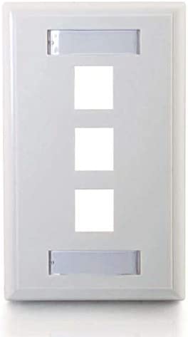 C2g/ cables to go C2G 03412 3-Port Keystone Single Gang Wall Plate, White