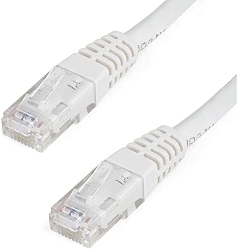 StarTech.com 6ft CAT6 Ethernet Cable - White CAT 6 Gigabit Ethernet Wire -650MHz 100W PoE++ RJ45 UTP Molded Category 6 Network/Patch Cord w/Strain Relief/Fluke Tested UL/TIA Certified (C6PATCH6WH) White 6 ft / 1.82 m 1 Pack