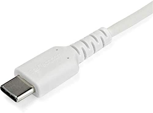 StarTech.com 2m USB C Charging Cable - Durable Fast Charge &amp; Sync USB 2.0 Type C to USB C Laptop Charger Cord - TPE Jacket Aramid Fiber M/M 60W White - Samsung S10 S20 iPad Pro MS Surface (RUSB2CC2MW) White 2m