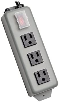 Tripp Lite 3 Outlet Waber Industrial Power Strip, 6ft Cord with 5-15P Plug (3SP),Gray 3 Outlet, 6ft Cord Power Strip