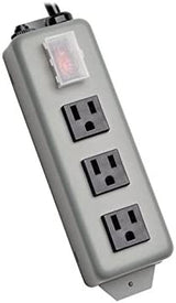Tripp Lite 3 Outlet Waber Industrial Power Strip, 6ft Cord with 5-15P Plug (3SP),Gray 3 Outlet, 6ft Cord Power Strip