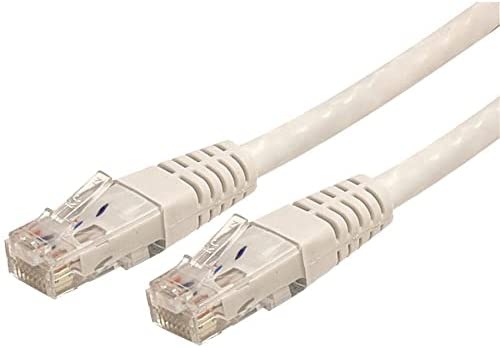 StarTech.com 5ft CAT6 Ethernet Cable - White CAT 6 Gigabit Ethernet Wire -650MHz 100W PoE++ RJ45 UTP Molded Category 6 Network/Patch Cord w/Strain Relief/Fluke Tested UL/TIA Certified (C6PATCH5WH) White 5 ft / 1.5 m 1 Pack