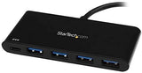 StarTech.com 4 Port USB C Hub with 4 USB Type-A Ports (USB 3.0 SuperSpeed 5Gbps) - 60W Power Delivery Passthrough Charging - USB 3.1 Gen 1/USB 3.2 Gen 1 Laptop Hub Adapter - MacBook, Dell (HB30C4AFPD) 0.4" x 1.6" x 3.7" Black