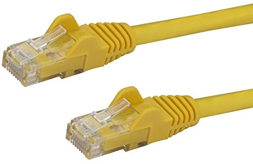 StarTech.com 8ft CAT6 Ethernet Cable - Yellow CAT 6 Gigabit Ethernet Wire -650MHz 100W PoE RJ45 UTP Network/Patch Cord Snagless w/Strain Relief Fluke Tested/Wiring is UL Certified/TIA (N6PATCH8YL) Yellow 8 ft / 2.4 m 1 Pack