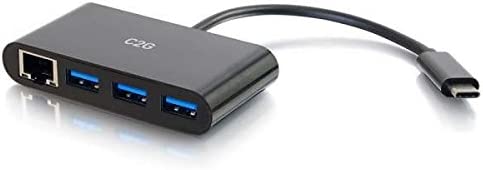 C2g/ cables to go C2G USB Adapter, USB Hub, Ethernet Adapter with Power, 3 Port, Black, Cables to Go 29747 Black 3-Port