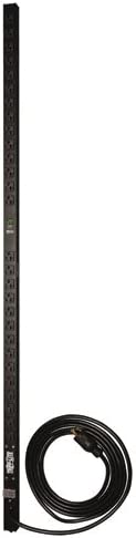 Tripp Lite Metered PDU, 20A, 28 Outlets (5-15/20R), 120V, L5-20P/5-20P  Adapter, 15 ft. Cord, 0U Vertical Rack-Mount Power (PDUMV20), Metered (24 