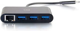 C2g/ cables to go C2G USB Adapter, USB Hub, Ethernet Adapter with Power, 3 Port, Black, Cables to Go 29747 Black 3-Port