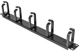 StarTech.com 19” Server Rack Cable Management Panel w/ D-Ring Hooks - 1U Horizontal or Vertical Wire and Cord Manager - Metal (CABLMANAGER2), Black 1U D-Ring Hooks