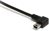 StarTech.com 3 ft. (0.9 m) Left Angle Mini USB Cable - USB 2.0 A to Left Angle Mini B - Black - Mini USB Cable (USB2HABM3LA) 3 ft / 1m Left Angle