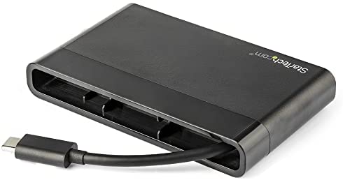 StarTech.com USB C Multiport Adapter with HDMI, VGA, Gigabit Ethernet &amp; USB 3.0 - USB C to 4K HDMI or 1080p VGA Display Mini Dock Hub - USB Type-C Travel Docking Station for USB-C Laptops (DKT30CHVCM) 1x USB-A 3.0 | HDMI, VGA | w/ hideaway cable