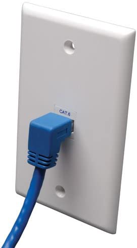 Tripp Lite Cat6 Gigabit Molded Patch Cable (RJ45 Right Angle Down M to RJ45 M) Blue, 10-ft.(N204-010-BL-DN) 10 feet Right Angle Down
