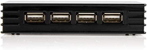 StarTech.com 4 Port Compact Black USB 2.0 Hub - Bus-powered or with Included Power Adapter - Portable Mac/PC laptop hub (ST4202USB) 0.8"x2.4"x3.9" Desktop