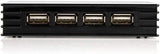 StarTech.com 4 Port Compact Black USB 2.0 Hub - Bus-powered or with Included Power Adapter - Portable Mac/PC laptop hub (ST4202USB) 0.8"x2.4"x3.9" Desktop