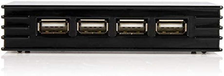 StarTech.com 4 Port Compact Black USB 2.0 Hub - Bus-powered or with Included Power Adapter - Portable Mac/PC laptop hub (ST4202USB) 0.8"x2.4"x3.9" Desktop