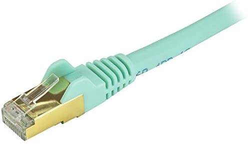 StarTech.com 10 ft / 3m CAT6a Ethernet Cable - 10 Gigabit Shielded Snagless RJ45 100W PoE Patch Cord - 10GbE STP Category 6a Network Cable - Aqua Fluke Tested UL/TIA Certified (C6ASPAT10AQ) 10 ft / 3m Aqua