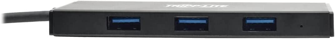 Tripp Lite U360-004-SLIM 4-Port Portable Slim USB 3.0 Super Speed Hub with Built in Cable (U360-004-Slim) 4-Port Slim Hub