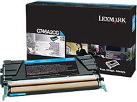 Lexmark Cyan Toner Cartridge, 7000 Yield (C746A2CG)