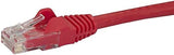 StarTech.com 6ft CAT6 Ethernet Cable - Red CAT 6 Gigabit Ethernet Wire -650MHz 100W PoE RJ45 UTP Network/Patch Cord Snagless w/Strain Relief Fluke Tested/Wiring is UL Certified/TIA (N6PATCH6RD) Red 6 ft / 1.82 m 1 Pack