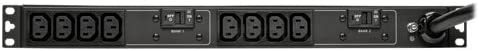 Tripp Lite Basic PDU, 30A, 10 Outlets (C13), 208/240V, L6-30P, 12 ft. Cord, 1U Rack-Mount Power (PDUH30HV) Basic (10 Outlet) Outlet