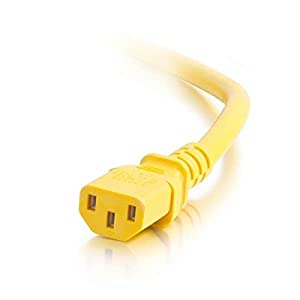 C2g/ cables to go C2G Power Cord, Short Extension Cord, Power Extension Cord, 14 AWG, Yellow, 6 Feet (1.82 Meters), Cables to Go 17556 Yellow 6 Feet C14 to C13 14/3 Cord