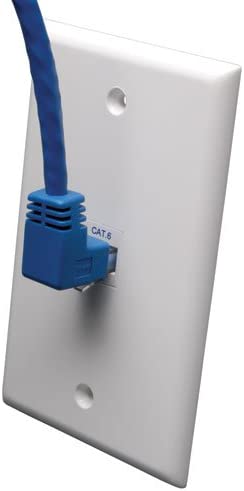 Tripp Lite Cat6 Gigabit Molded Patch Cable (RJ45 Right Angle Up M to RJ45 M) Blue, 10-ft.(N204-010-BL-UP) 10 feet Right Angle Up