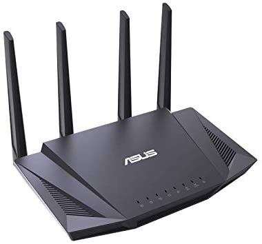ASUS RT-AX58U Ultra-Fast Dual Band Gigabit Wireless Router - Next Gen WiFi 6, Adaptive QoS, and AiProtection by Trend Micro | 1x WAN, 4X 1G LAN, 1x USB 3.0 - AiMesh Compatible