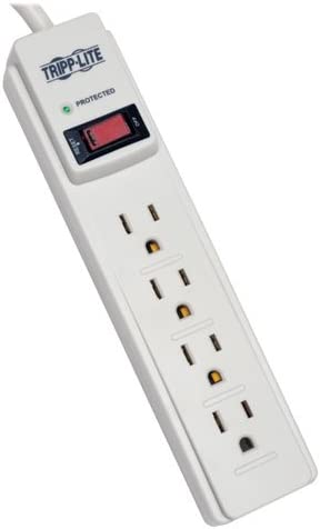 Tripp Lite 4 Outlet Surge Protector Power Strip, 4ft Cord, &amp; $1,000 Insurance (TLP404)