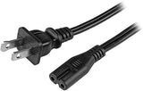 StarTech.com 6ft (2m) Laptop Power Cord, NEMA 1-15P to C7, 10A 125V, 18AWG, Laptop Computer Replacement Cord, Printer Power Cable, Laptop Charger Cord, Laptop Power Brick Cord - UL Listed (PXT101NB) 6 ft Black