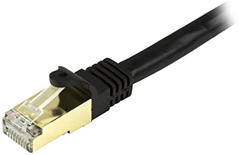 StarTech.com 35ft CAT6a Ethernet Cable - 10 Gigabit Shielded Snagless RJ45 100W PoE Patch Cord - 10GbE STP Network Cable w/Strain Relief - Black Fluke Tested/Wiring is UL Certified/TIA (C6ASPAT35BK) 35 ft / 10.5m Black