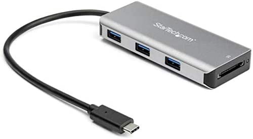 StarTech.com 3 Port 10Gbps USB C Hub with SD Card Reader - 3x USB-A &amp; 1x SD Slot - Portable USB 3.1/3.2 Gen 2 Type C Adapter Hub - Laptop Hub - USB Bus Powered - Thunderbolt 3 Compatible (HB31C3ASDMB) 3 Port | w/ 3x USB-A | SD Card Reader