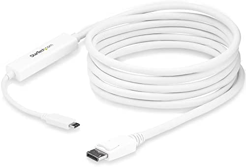 Startech 9.8 ft (3 m) USB-C to DisplayPort Cable - USB Type-C to DP Video Adapter Cable - 4K 60Hz - White 10 ft / 3 m White