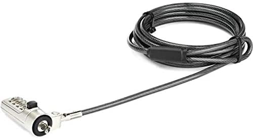 StarTech.com 6.5ft (2m) Laptop Cable Lock - 4-Digit Combination Laptop/Desktop Security Cable Lock for Wedge Slot Computers - Anti-Theft Vinyl-Coated Steel Combo Cable Lock - Portable (LTLOCKNBL)