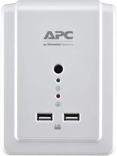 APC Wall Outlet Plug Extender, Surge Protector with USB Ports, P6WU2, (6) AC Multi Plug Outlet, 1080 Joule Surge Protection Beige + USB Charging