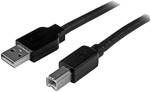 StarTech.com 15m / 50 ft Active USB 2.0 A to B Cable - Long 15 m USB Cable - 50 ft USB Printer Cable - 1x USB A (M), 1x USB B (M) - Black (USB2HAB50AC) 50 ft/15 m