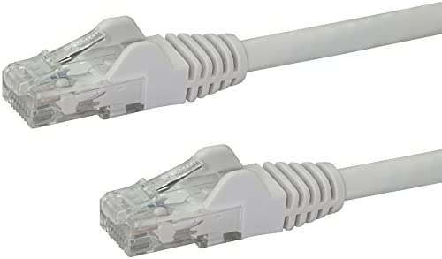 StarTech.com 2ft CAT6 Ethernet Cable - White CAT 6 Gigabit Ethernet Wire -650MHz 100W PoE RJ45 UTP Network/Patch Cord Snagless w/Strain Relief Fluke Tested/Wiring is UL Certified/TIA (N6PATCH2WH) White 2 ft / 0.6 m 1 Pack