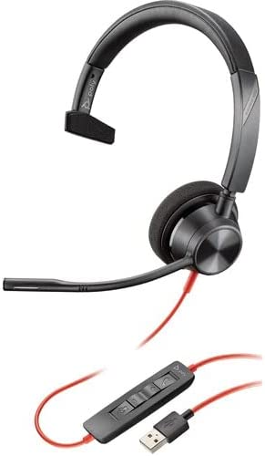Plantronics Blackwire 3310 USB-C Headset - Mono - USB Type C - Wired - 32 Ohm - 20 Hz - 20 kHz - Over-The-Head - Monaural - Supra-aural - Noise Cancelling Microphone