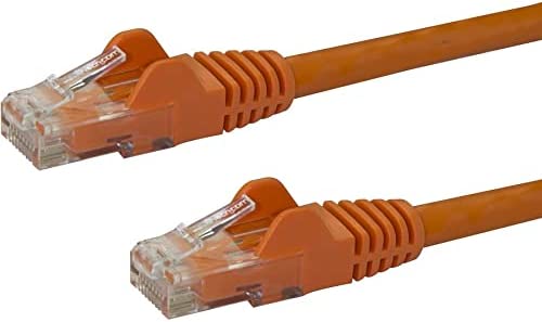 StarTech.com 1ft CAT6 Ethernet Cable - Orange CAT 6 Gigabit Ethernet Wire - 650MHz 100W PoE RJ45 UTP Network/Patch Cord Snagless w/Strain Relief Fluke Tested/Wiring is UL Certified/TIA (N6PATCH1OR) Orange 1 ft / 0.3 m 1 Pack