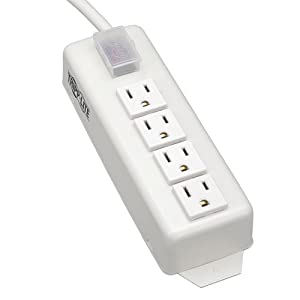 Tripp Lite 4 Outlet Home &amp; Office Power Strip, 6ft Cord with 5-15P Plug (TLM406NC) 4 Outlet + 6ft Cord Power Strip