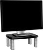 3M Adjustable Monitor Stand Riser, Three Leg Segments Simply Adjust Height, Sturdy Platform Holds Up to 80 lbs for Monitors, Laptops, and Printers, Space for Storage Underneath, Silver/Black (MS80B) - Dealtargets.com