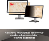 3M Framed Privacy Filter for 24" Diagonal Widescreen Monitor, Protects your confidential information, Black out side views (16:10) (PF240W1F) Black 24" Widescreen Monitor 16:10 - Dealtargets.com