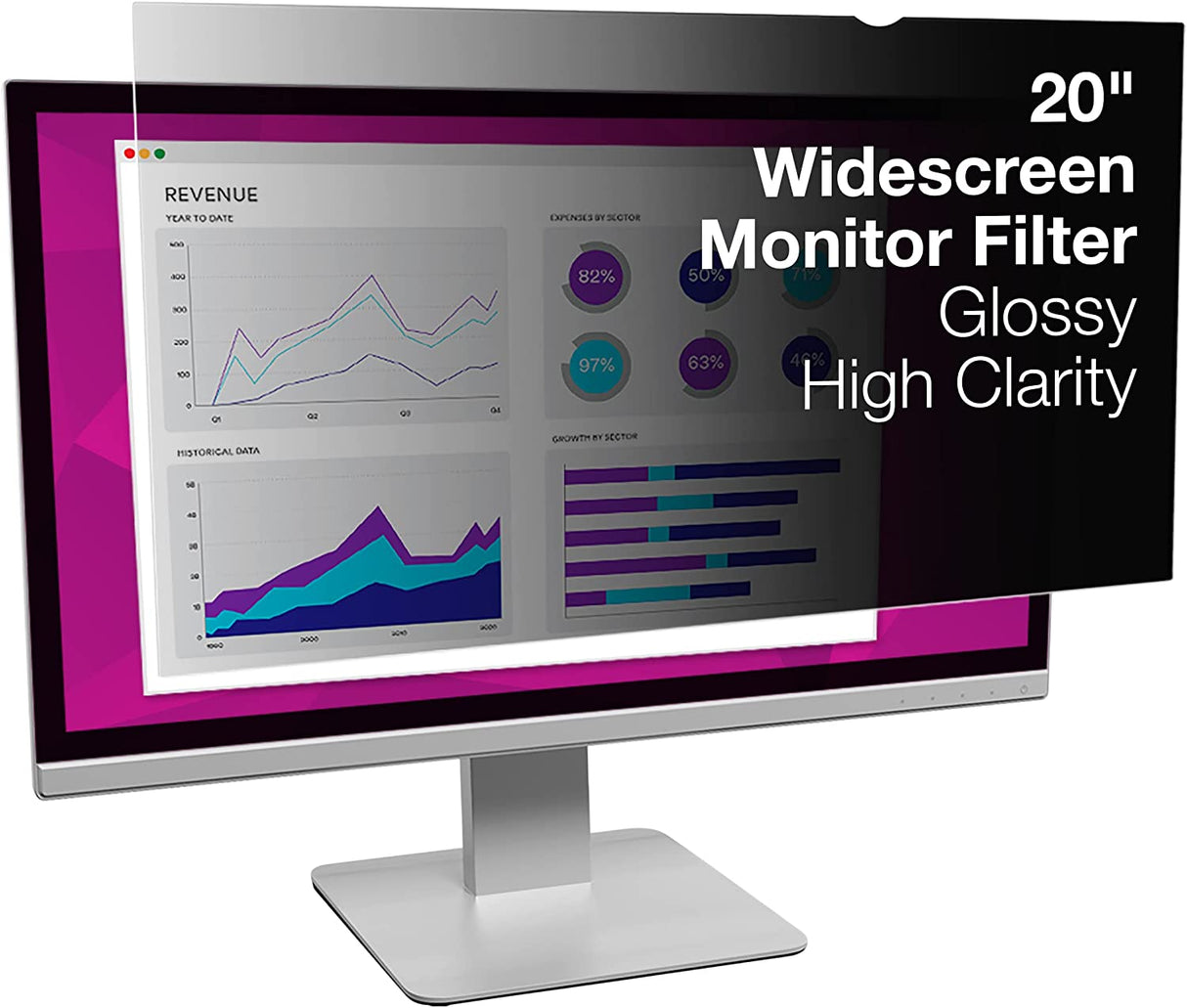 3M High Clarity Privacy Filter for 20" Widescreen Monitor (HC200W9B) - Dealtargets.com