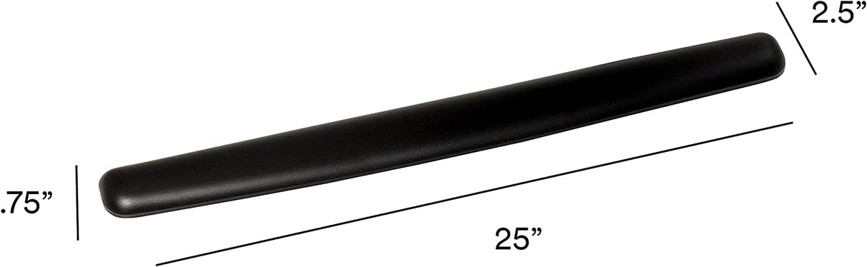 3M Keyboard and Mouse Wrist Rest, 25" Long, Ergonomic Gel with Antimicrobial Protection, Black Leatherette 25" Leatherette Cover - Dealtargets.com