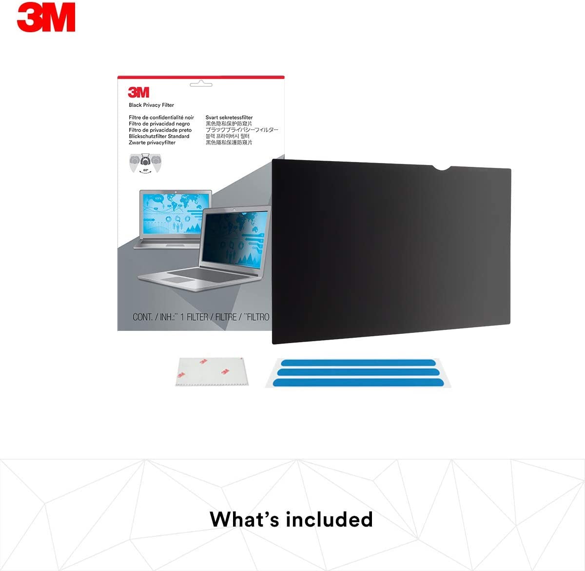 3M Privacy Filter for 14" Edge-to-Edge Widescreen Laptop (PF140W9E) Black Widescreen Laptop (16:9 Aspect Ratio) - Dealtargets.com