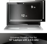 3M Privacy Filter for 15" Standard Laptop (PF150C3B) (4:3) , Black Black 15.0" Standard Laptop - Dealtargets.com