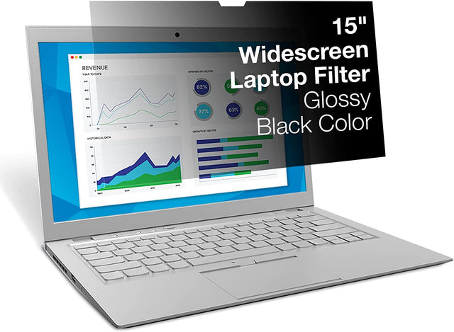 3M Privacy Filter for 15" Standard Laptop (PF150C3B) (4:3) , Black Black 15.0" Standard Laptop - Dealtargets.com