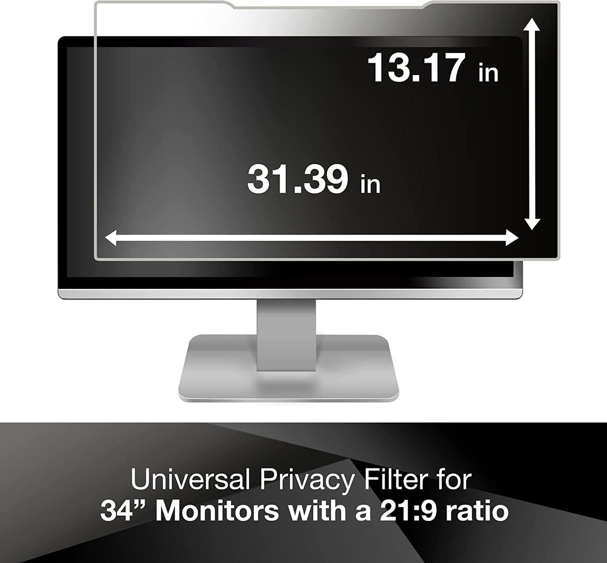 3M Privacy Filter for 34" Widescreen Monitor (21:9) (PF340W2B),Black - Dealtargets.com