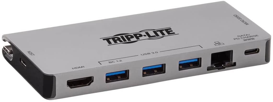 Tripp Lite USB C Docking Station USB Hub 4K HDMI GbE SD Card Reader Pd Charging (U442-DOCK5D-Gy)