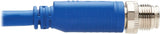 Tripp Lite M12 X-Code Cat6a Shielded Ethernet Cable, 10G F/UTP CMR-LP (M/M), IP68, 60W Power Over Ethernet, Blue, 3.3 Feet / 1 Meter, (NM12-6A1-01M-BL) M12 Cable 3.3 ft / 1M