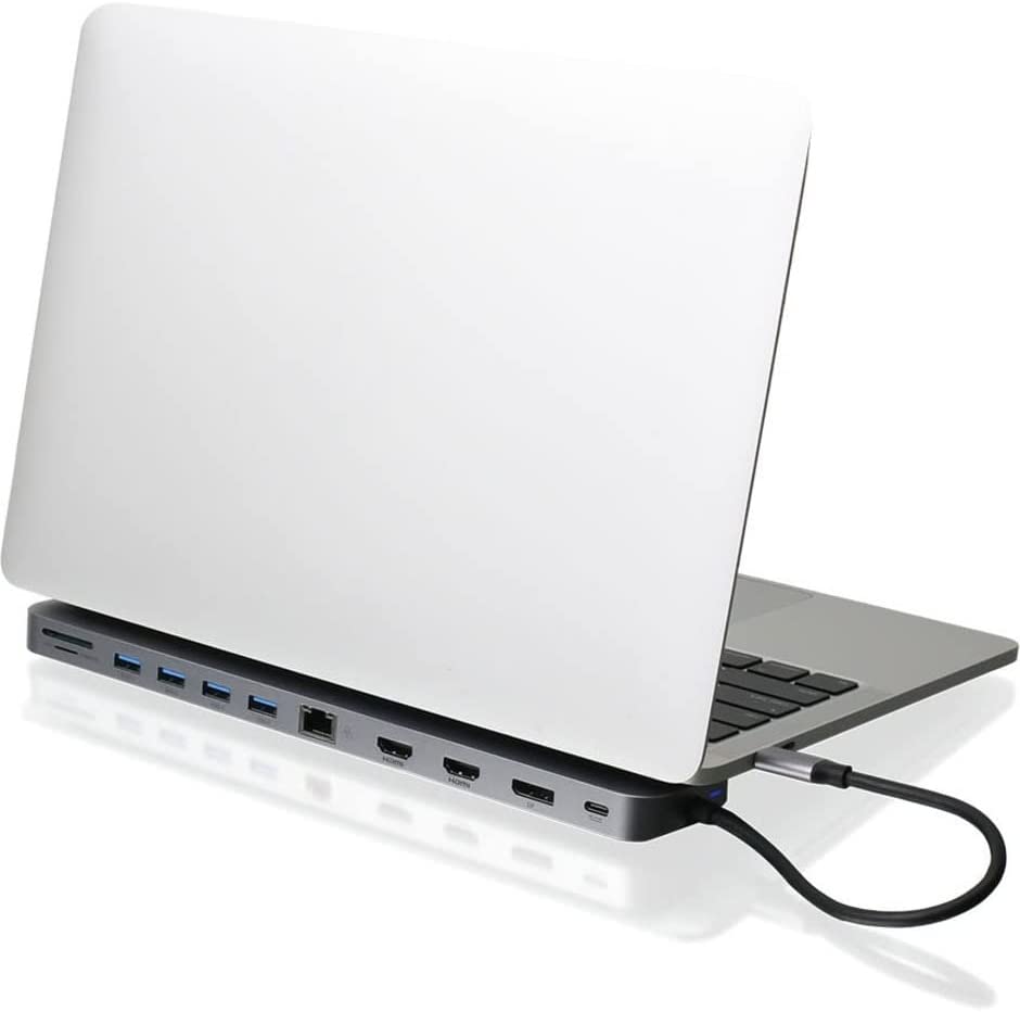 IOGEAR USB-C Triple Display Dock Station - 4K 60Hz - 2 HDMI - 1 DisplayPort - 4 USB 3.0 - Ethernet - 3.5mm Audio - USB-C 100W PD - MacBook Pro/Air Thunderbolt 3 - Type C Laptop - GUD3C4K3