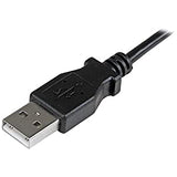 StarTech.com 2m 6 ft Micro-USB Charge-and-Sync Cable - Right-Angle Micro-USB - M/M - USB to Micro USB Charging Cable - 24 AWG (USBAUB2MRA) Black